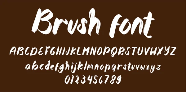 Brush Fonte Alfabeto Vetor Ilustração Isolado Fundo — Vetor de Stock