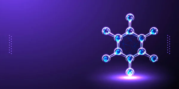 Научный Фон Молекулой Атомом Медицинский Фон Низкий Поли Wireframe Векторной — стоковый вектор