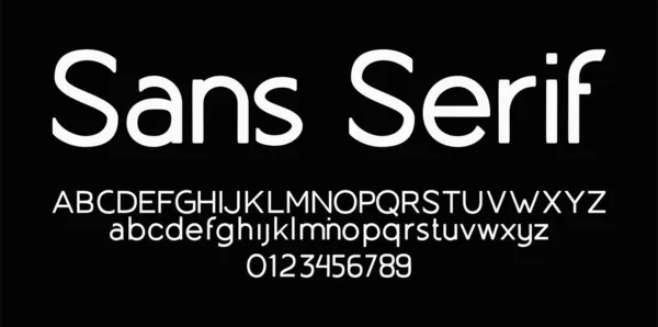 Sans Serif Alfabeto Fuente Vector Ilustración Aislado Fondo — Vector de stock