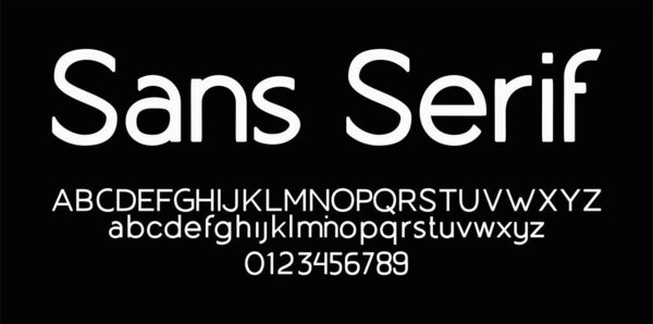 Sans Serif alphabet Font vector illustration isolated Background