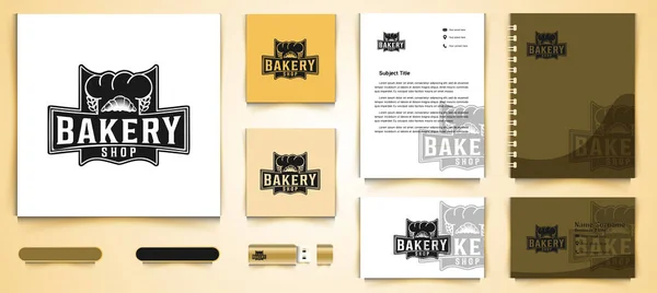 Логотип Винтажной Пекарни Шаблон Бизнес Бренда Designs Inspiration Isolated White — стоковый вектор
