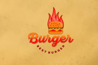Sıcak Burger Logo tasarımları ilham, vektör çizim
