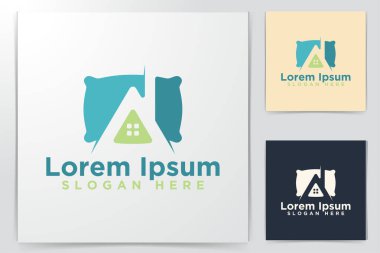 yastık, House Dream Logo Tasarım Vektör İllüstrasyon