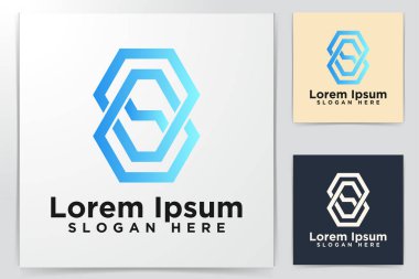 İlk Logo, Harf S, Modern Logo Tasarımları Vektör İllüstrasyon