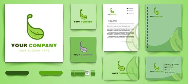 Groen Blad Gezonde Logo Business Branding Sjabloon Designs Inspiratie Geïsoleerd — Stockvector