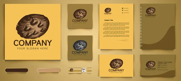 Handgetekende Cookies Logo Business Branding Sjabloon Ontwerpen Inspiratie Geïsoleerd Witte — Stockvector