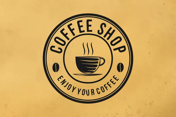 Кофейные Напитки Кофейная Чашка Логотип Кафе Дизайн Вдохновение Изолированы Белом — стоковый вектор