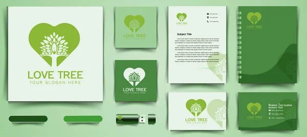 Baum Logo Und Business Branding Vorlage Designs Inspiration Isoliert Auf Stockvektor