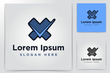 mektup X, kontrol listesi, Katılıyorum ve beyaz arka plan izole Logo İlham katılmıyorum