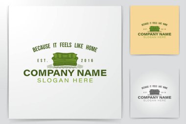 Yaratıcı, kaliteli koltuk logosu fikirleri. İlham logosu tasarımı. Şablon Vektör İllüstrasyonu. Beyaz Arkaplanda İzole Edilmiş