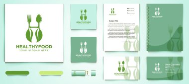 İlk H harfi, sağlıklı gıda logosu ve markalaşma şablonu Beyaz Arkaplan 'da izole edilmiş tasarımlar.