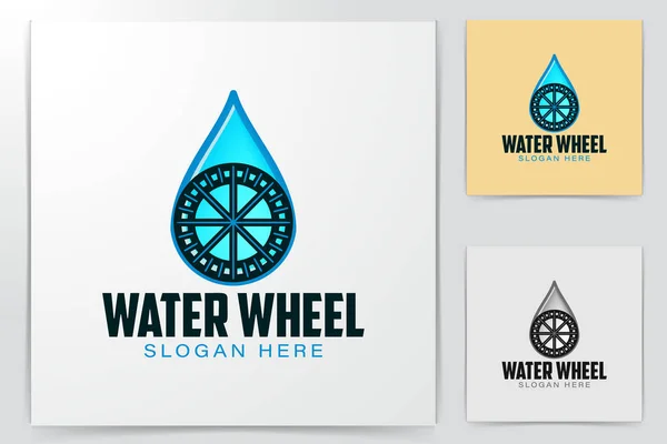 Водяное Колесо Масло Логотип Капли Воды Идеи Дизайн Логотипа Шаблонный — стоковый вектор