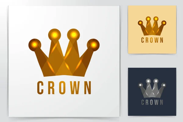 Rey Oro Corona Ideas Logo Diseño Del Logotipo Inspiración Plantilla — Vector de stock