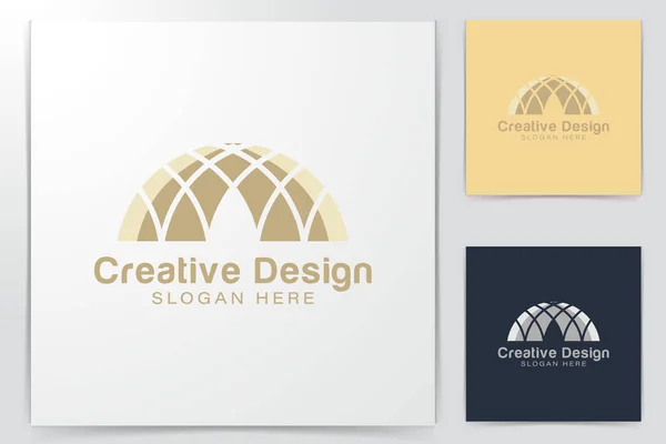 Ideas Del Logotipo Gold Islamic Dome Palace Diseño Del Logotipo — Archivo Imágenes Vectoriales