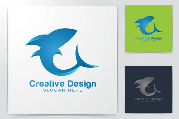 Logo Tiburón Ideas Diseño Del Logotipo Inspiración Plantilla Vector Ilustración — Archivo Imágenes Vectoriales