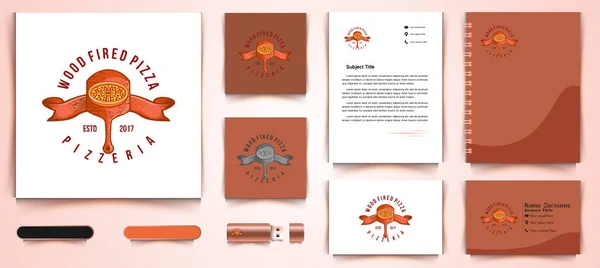 Vintage Pizza Logo Und Business Branding Vorlage Design Designs Inspiration — Stockvektor