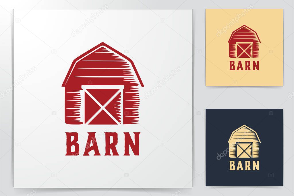Barn farm logo Ideas. Inspiration logo design. Template Vector Illustration. Isolated On White Background