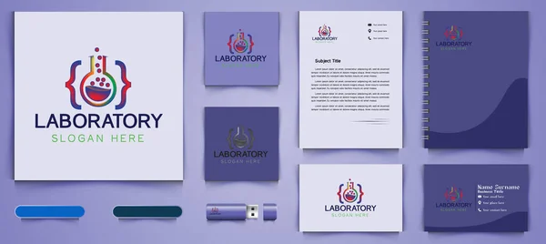 Logo Laboratorio Código Diseños Empresa Marca Paquete Plantilla Inspiración Aislado — Vector de stock