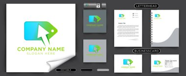 işaretleyici ok, tıklama ve ödül etiketi, çevrimiçi dükkan logosu fikirleri. İlham logosu tasarımı. Şablon Vektör İllüstrasyonu. Beyaz Arkaplanda İzole Edilmiş