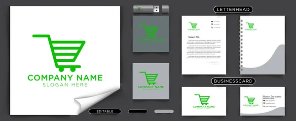 Winkelwagentje Online Shop Logo Ideeën Inspiratie Logo Ontwerp Template Vector — Stockvector