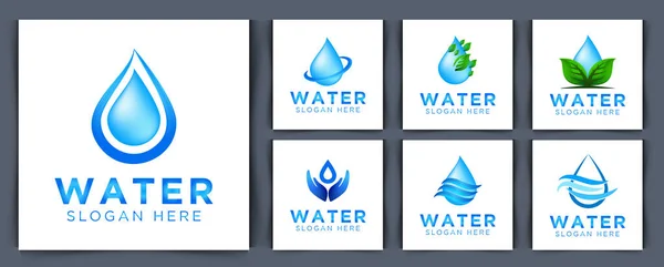 Набор Векторной Иллюстрации Дизайна Логотипа Уходу Водой — стоковый вектор