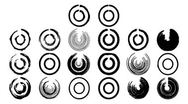 Yuvarlak element. Karalama, el çizimi fırça vektör çizimi