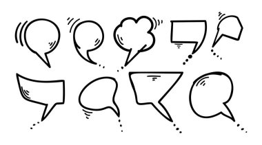 Kabarcık sohbet elemanı. Karalama, el çizimi fırça vektör çizimi