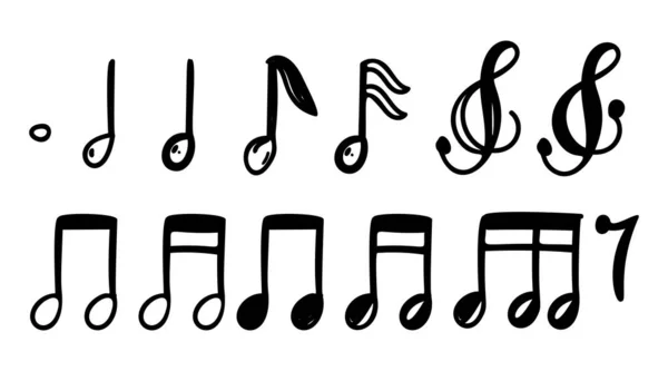 Clef Element Muzical Doodle Desenat Manual Perie Vector Ilustrație — Vector de stoc