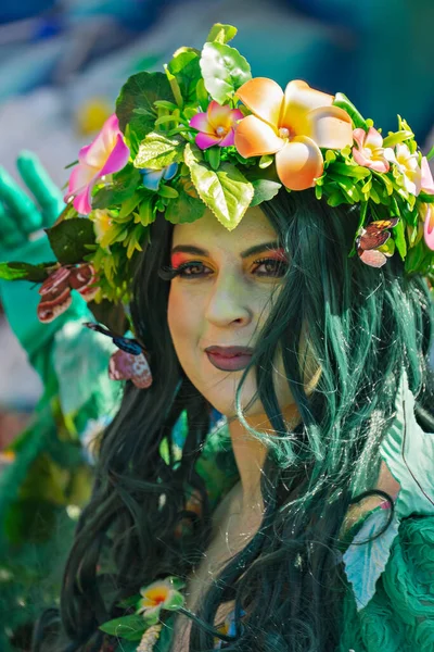 Mardi Gras karnavalında 23 Şubat 2020 'de yapılan Şişmanlar Salı günü makyaj ve karnaval kostümleri giyen insanlar