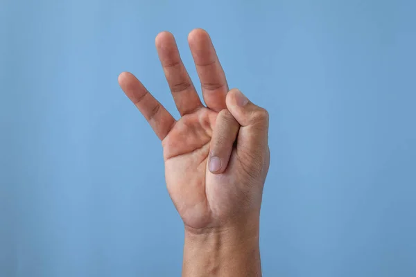 Office Syndrome Concept Index Finger Stretched Working Close Shot Isolates — Stock Photo, Image