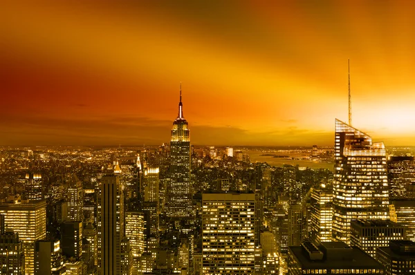 New york city de nacht Stockafbeelding