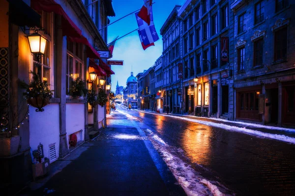 Улица Монреаля Квебек Канада зимой — стоковое фото