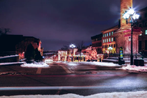 Calle en Montreal Quebec Canadá en invierno — Foto de Stock