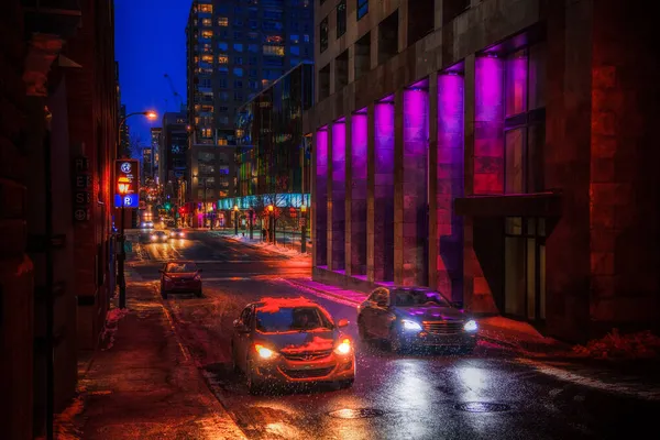 Calle en Montreal Quebec Canadá en invierno — Foto de Stock
