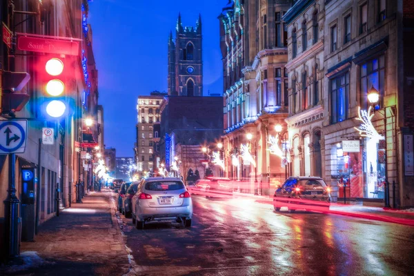Street in Montreal Quebec Kanada télen — Stock Fotó