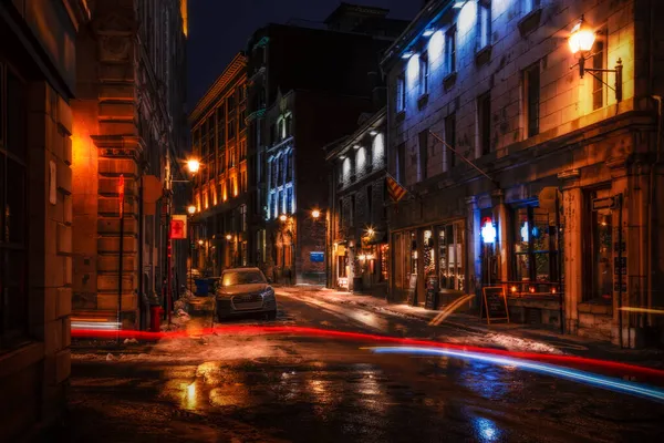 Straße in Montreal Quebec Kanada im Winter — Stockfoto