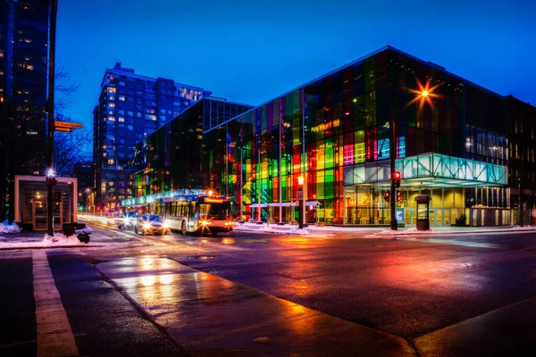 Rua em Montreal Quebec Canadá no inverno Imagem De Stock