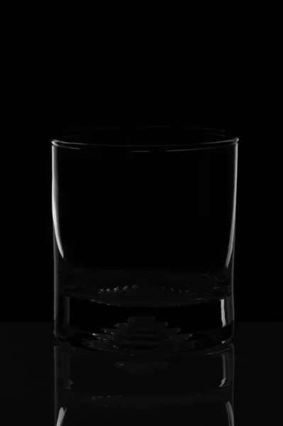 Blank Liquor glass. Drink Product mockup. Black background — Stock Photo, Image