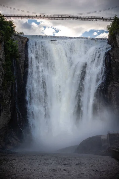 Montmorency Falls und Bridge Quebec — Stockfoto