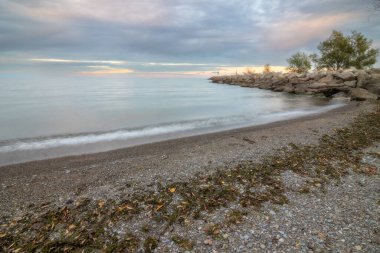 Ontario Gölü 'nden gün batımı manzarası