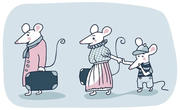 Myší rodina — Stockový vektor