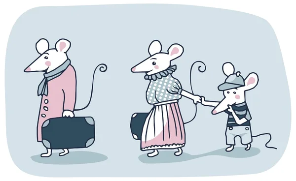 Mice Family — Vector de stoc