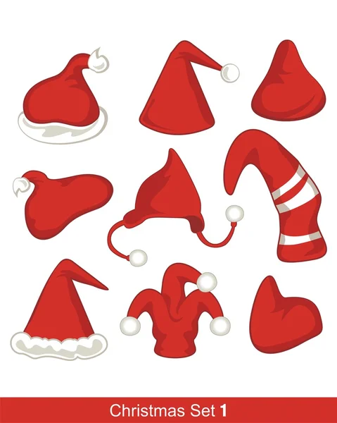 Set pălării de Crăciun — Vector de stoc