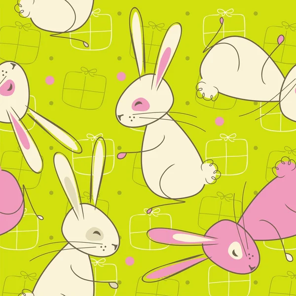 Patrón de conejo de Pascua sin costura — Vector de stock