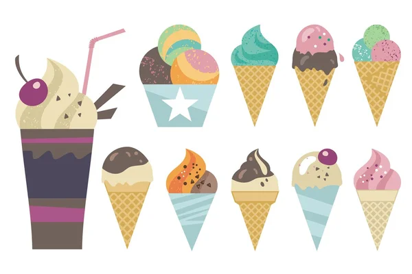 Ice cream set Vector Graphics