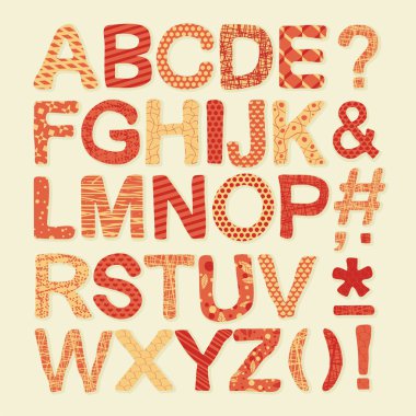 Textured Alphabet Set clipart