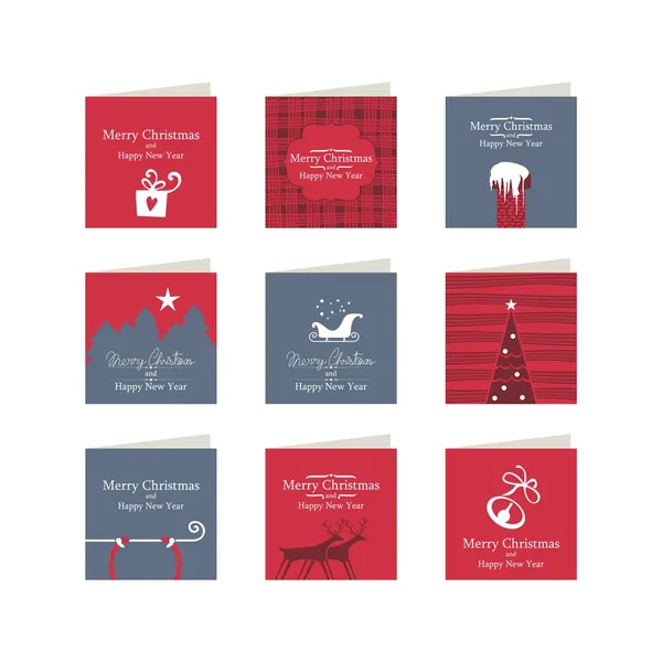 Christmas Mini Cards Set — Stock Vector