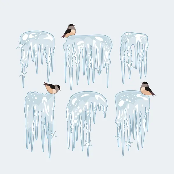 Icicles Set — Stock Vector