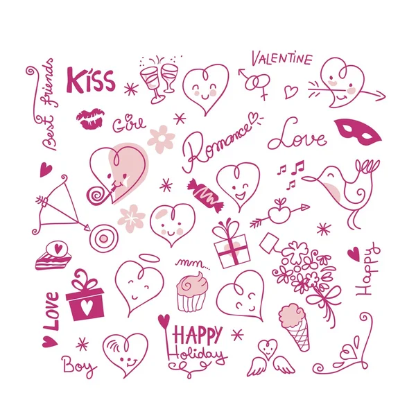 Valentine Cute Elements — Stock Vector