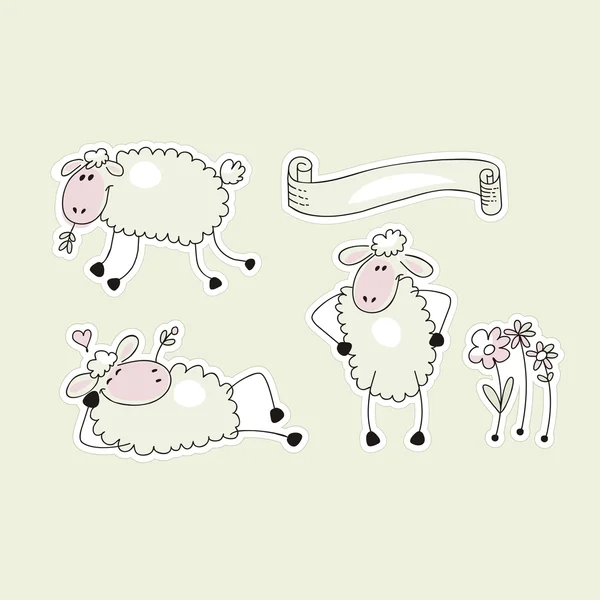 Happy Sheep — Stock Vector